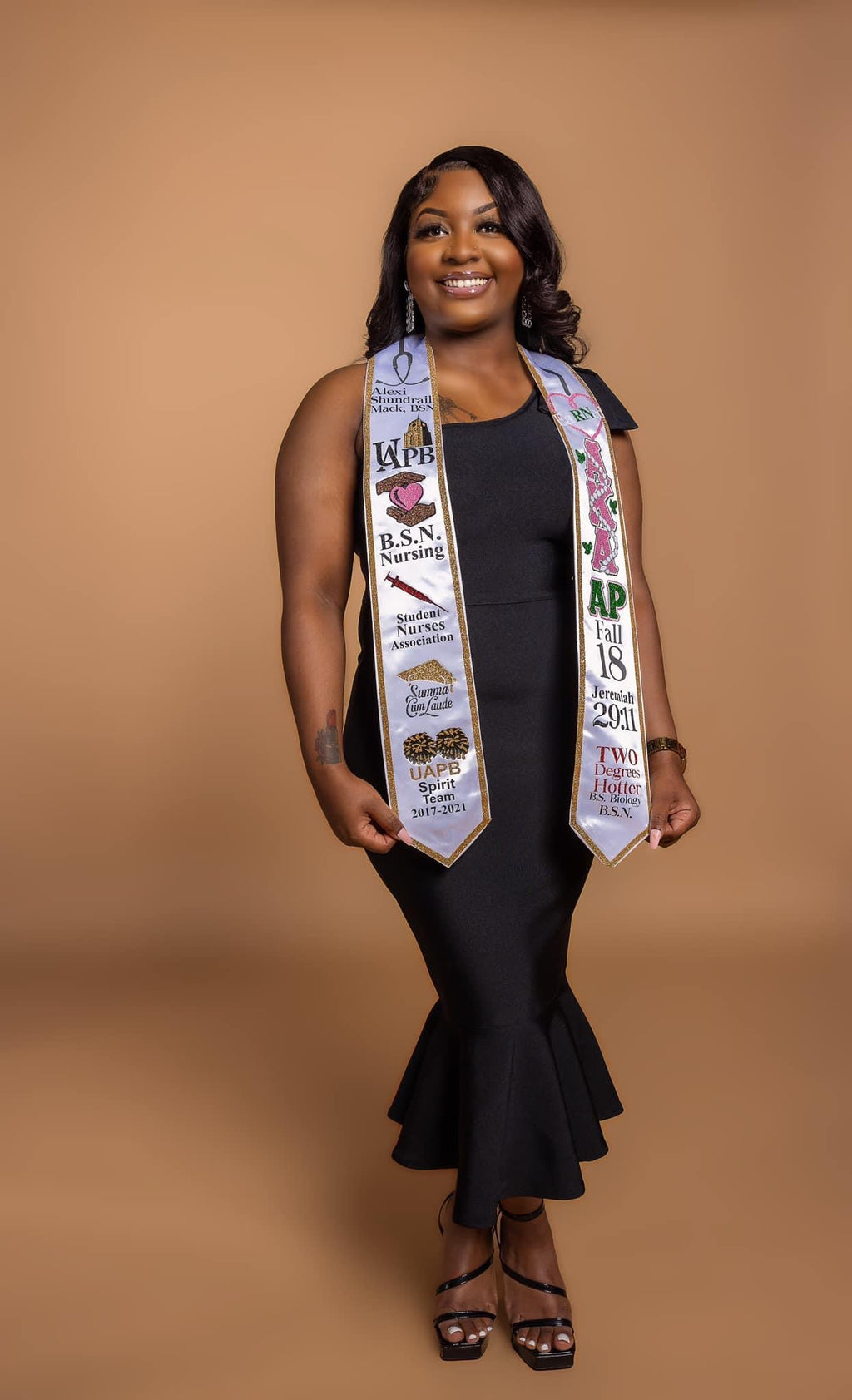 Glitter Trim Graduation Stole- CUSTOM