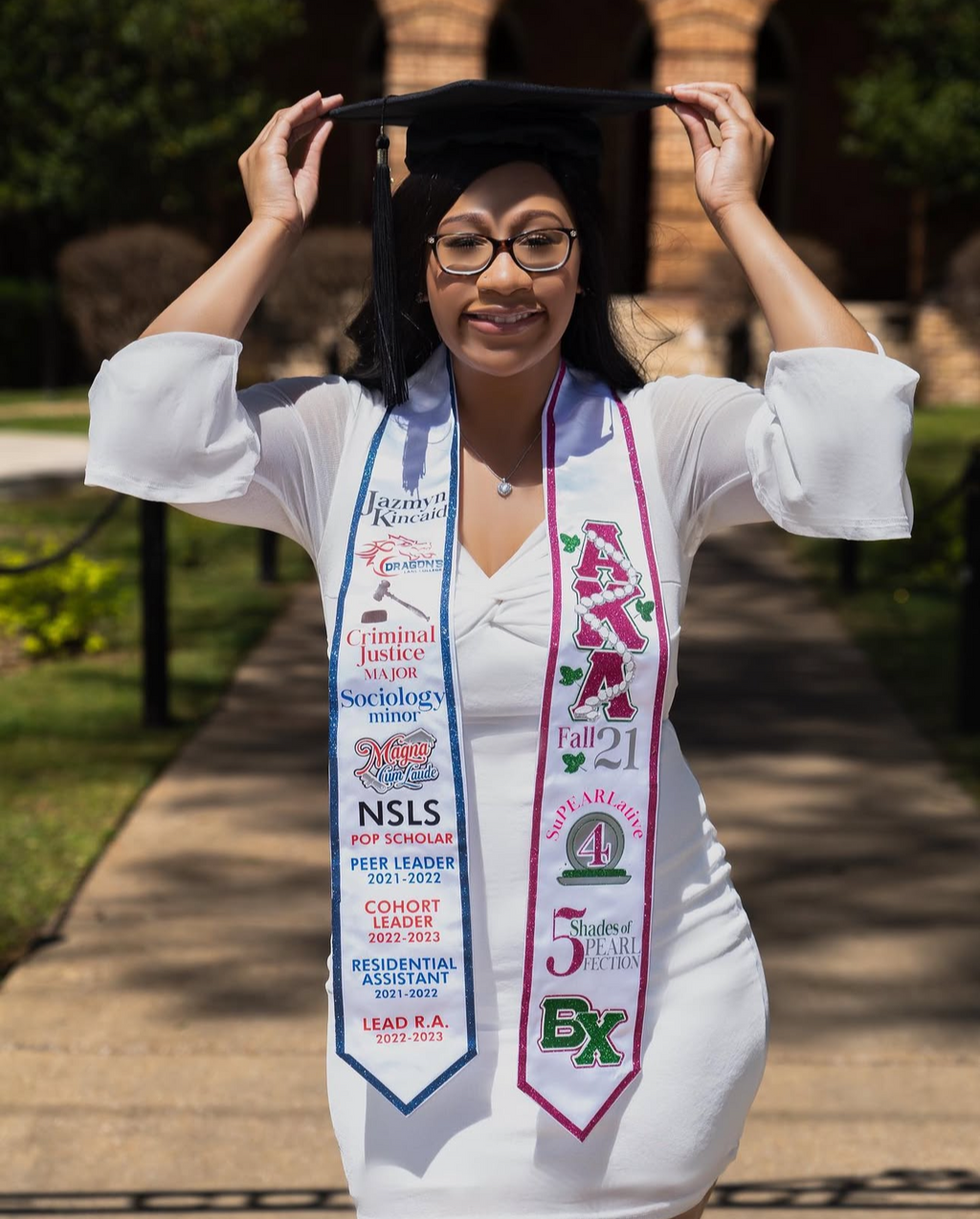 Glitter Trim Graduation Stole- CUSTOM