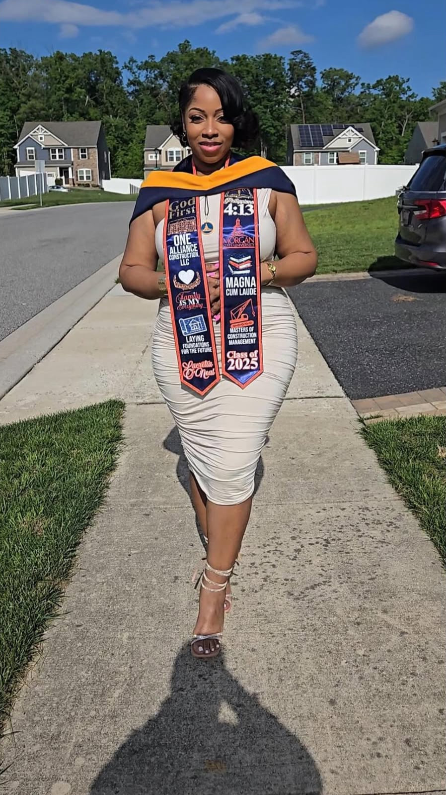 Glitter Trim Graduation Stole- CUSTOM