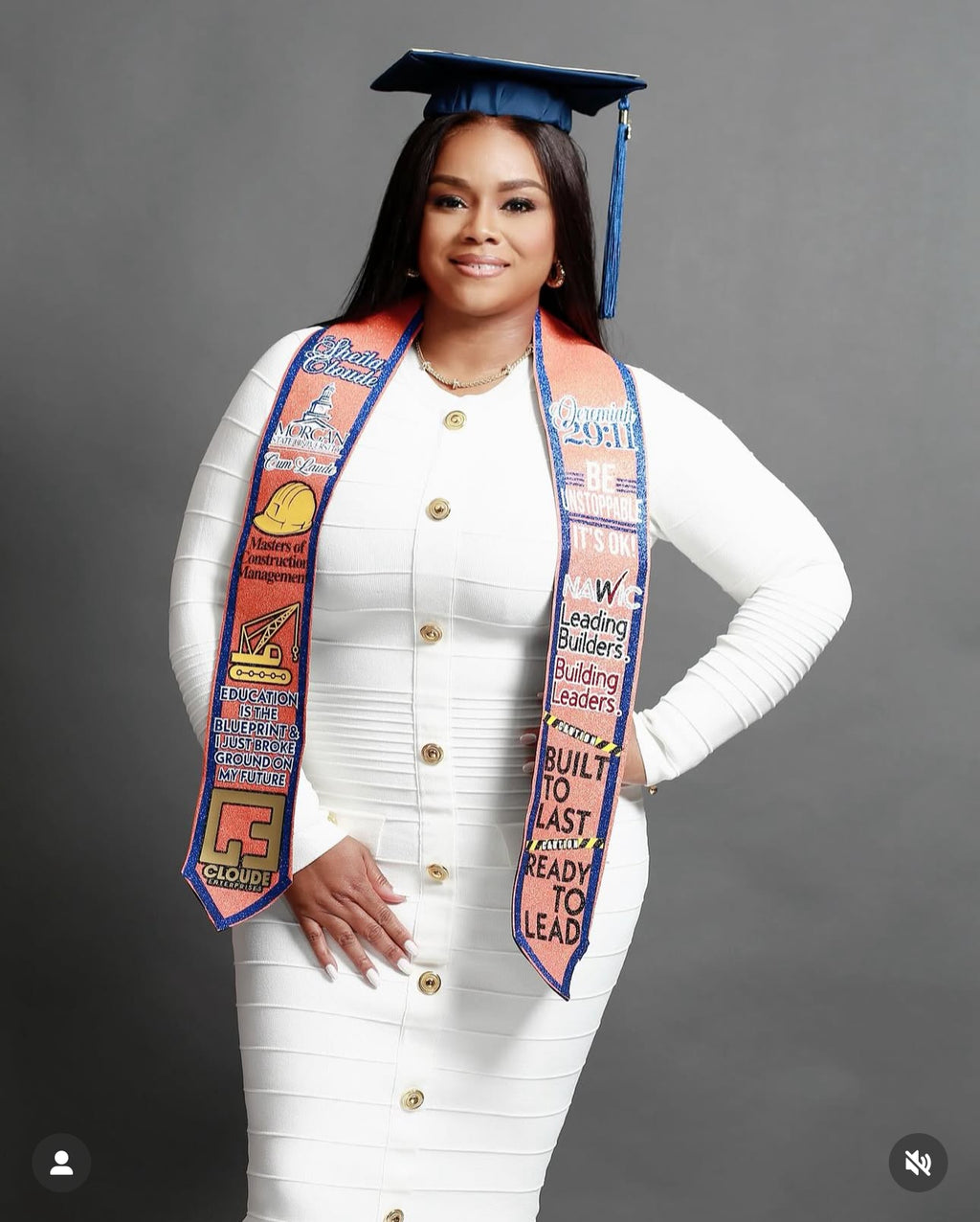 Glitter Covered Graduation Stole - CUSTOM