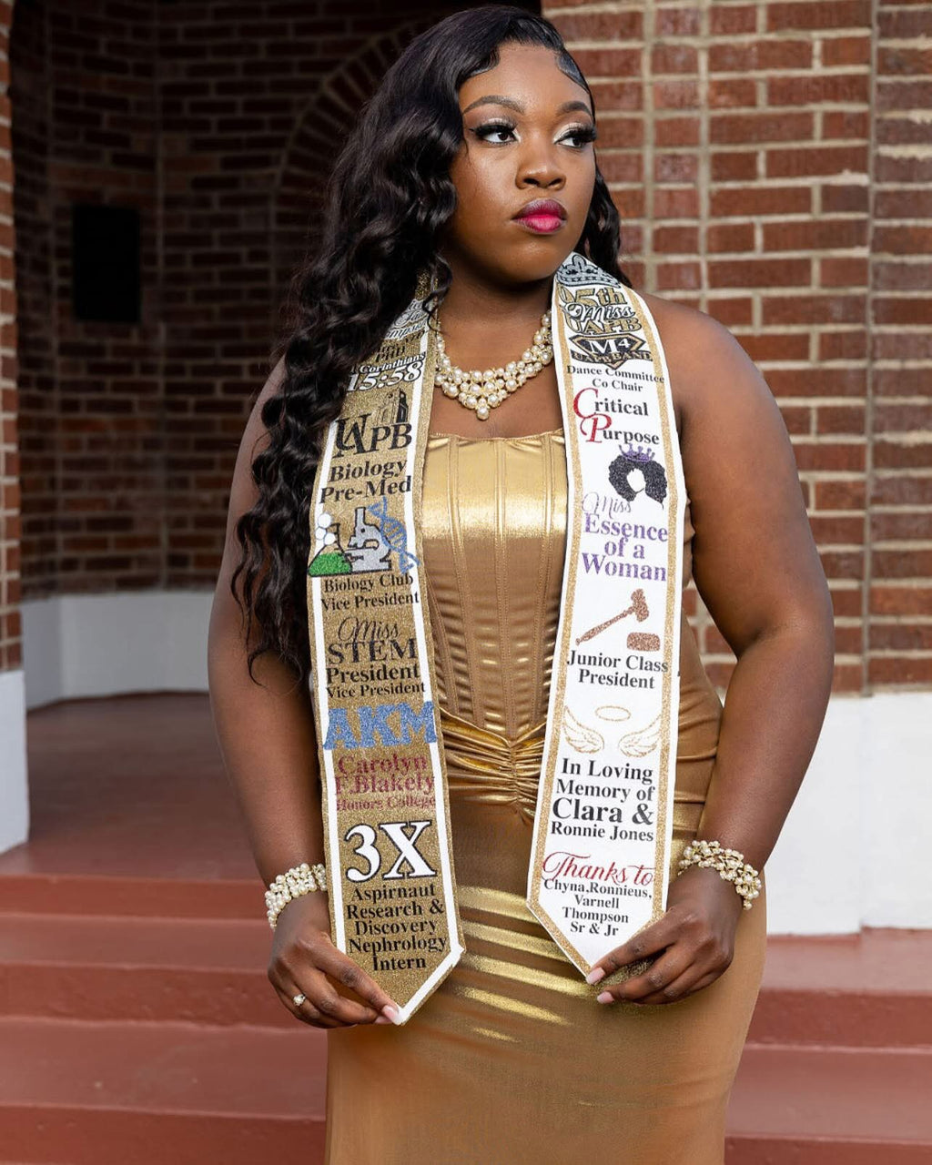 Glitter Covered Graduation Stole - CUSTOM