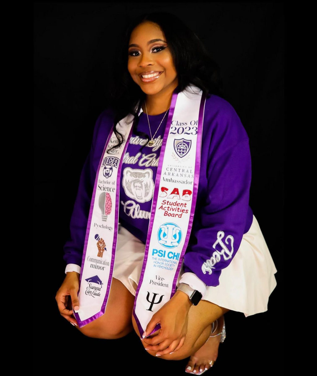 Satin Trimmed Graduation Stole- CUSTOM