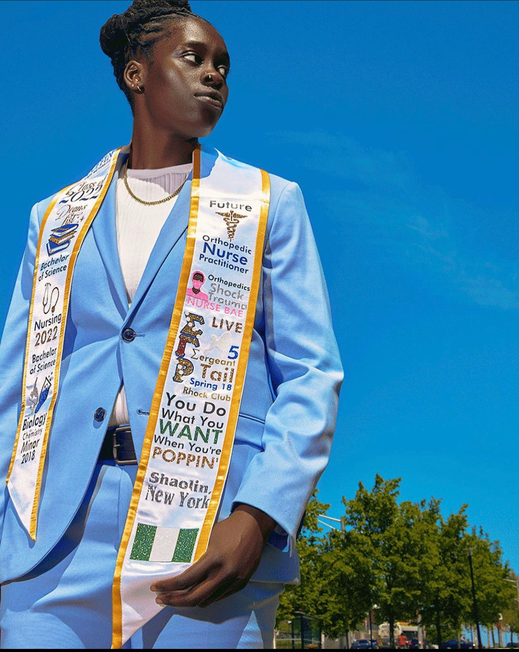 Satin Trimmed Graduation Stole- CUSTOM