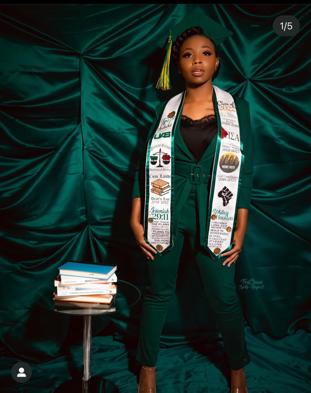 Satin Trimmed Graduation Stole- CUSTOM