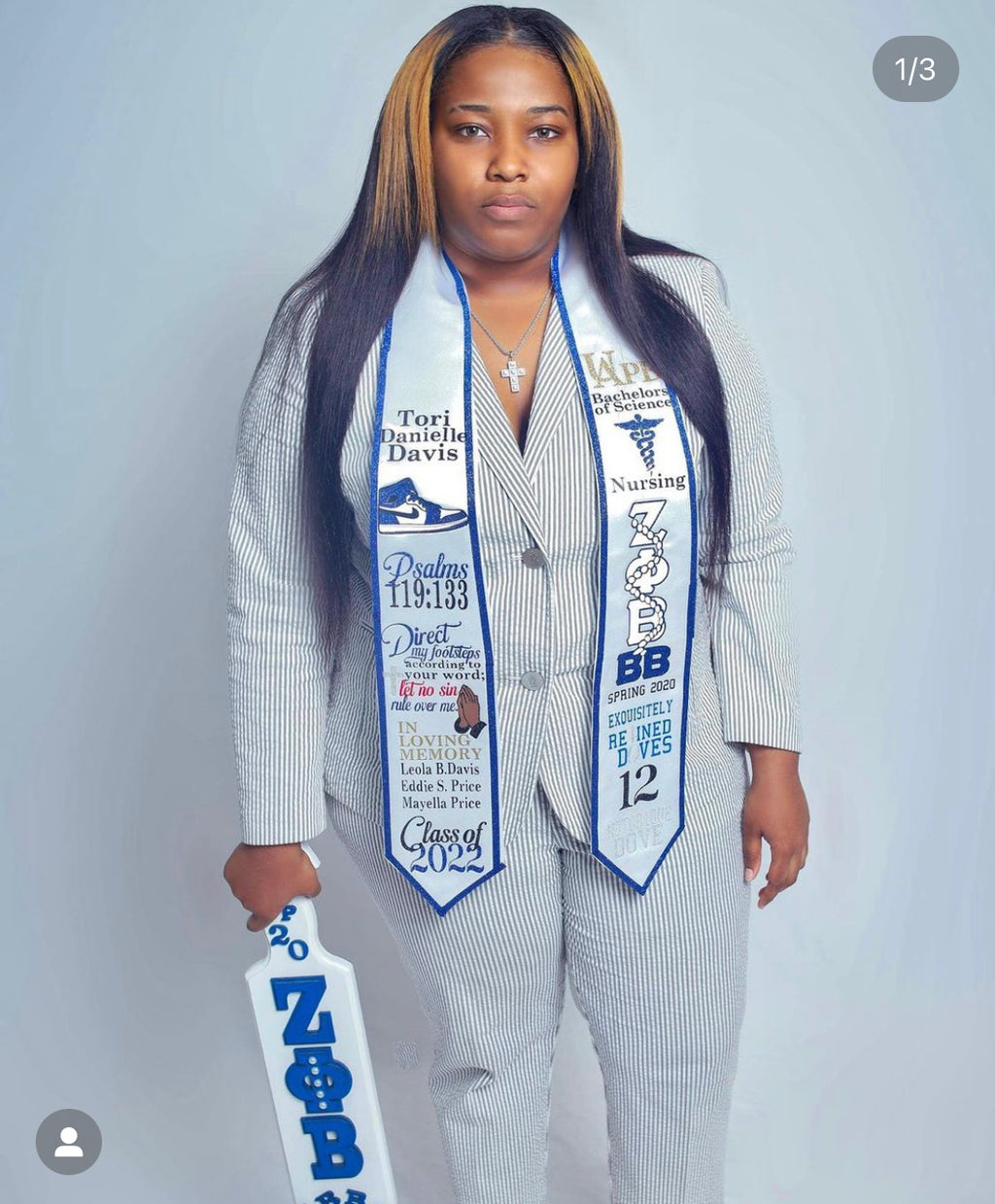 Glitter Trim Graduation Stole- CUSTOM